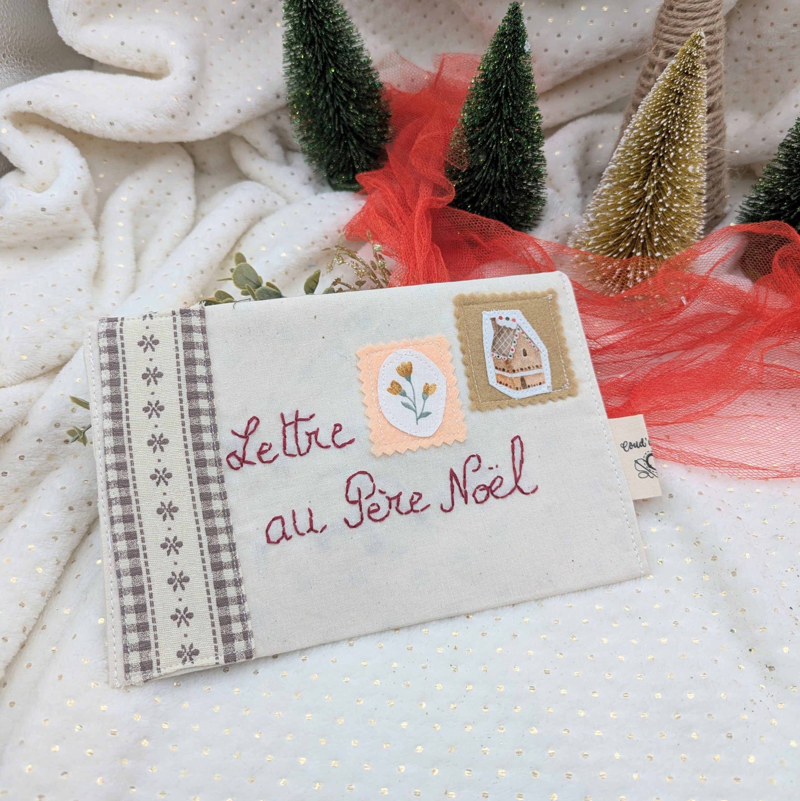 Enveloppe tissus noel, enveloppes lettre au père noël – Image 3