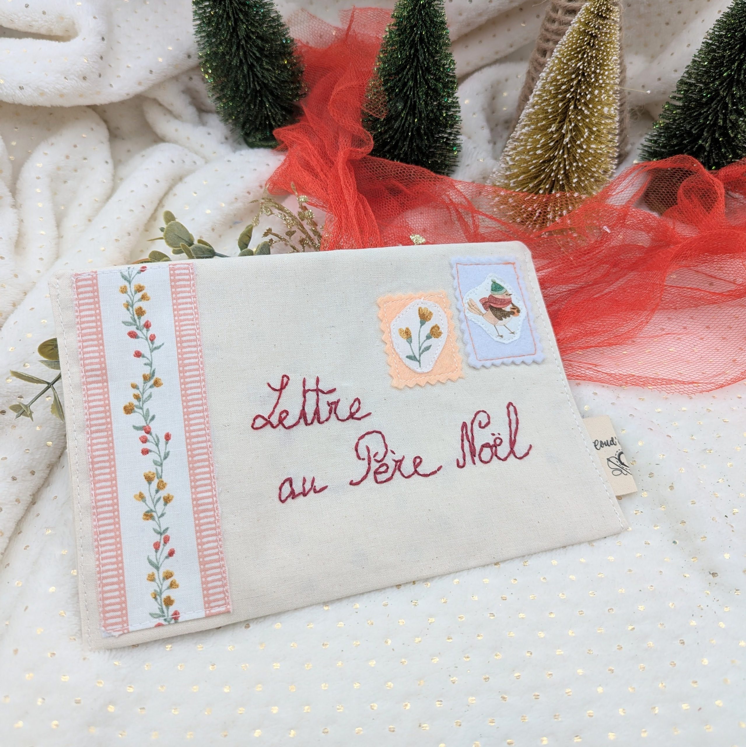 Enveloppe tissus noel, enveloppes lettre au père noël – Image 4